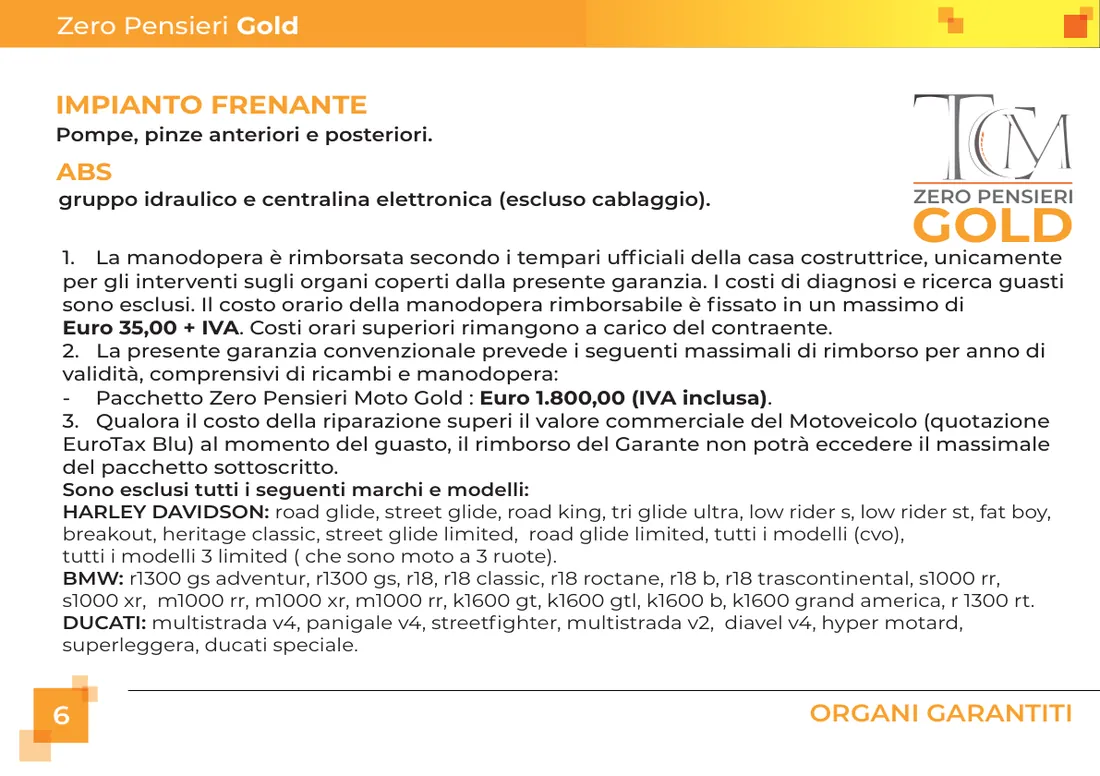 Libretto garanzia Moto, pagina 7 di 16