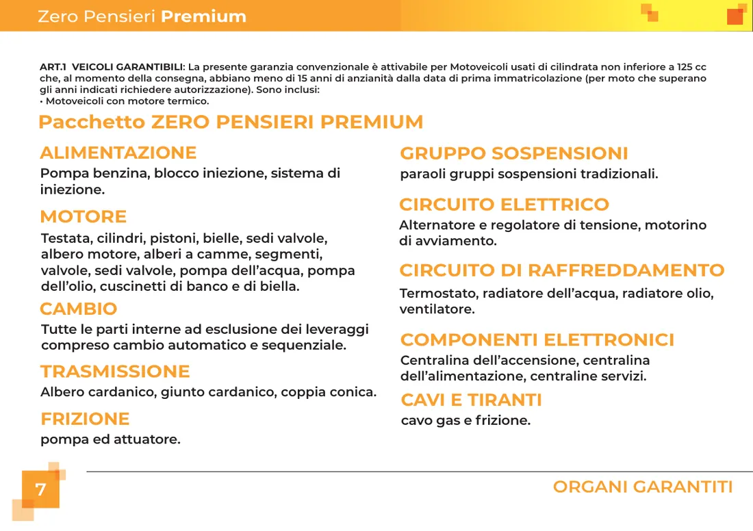 Libretto garanzia Moto, pagina 8 di 16