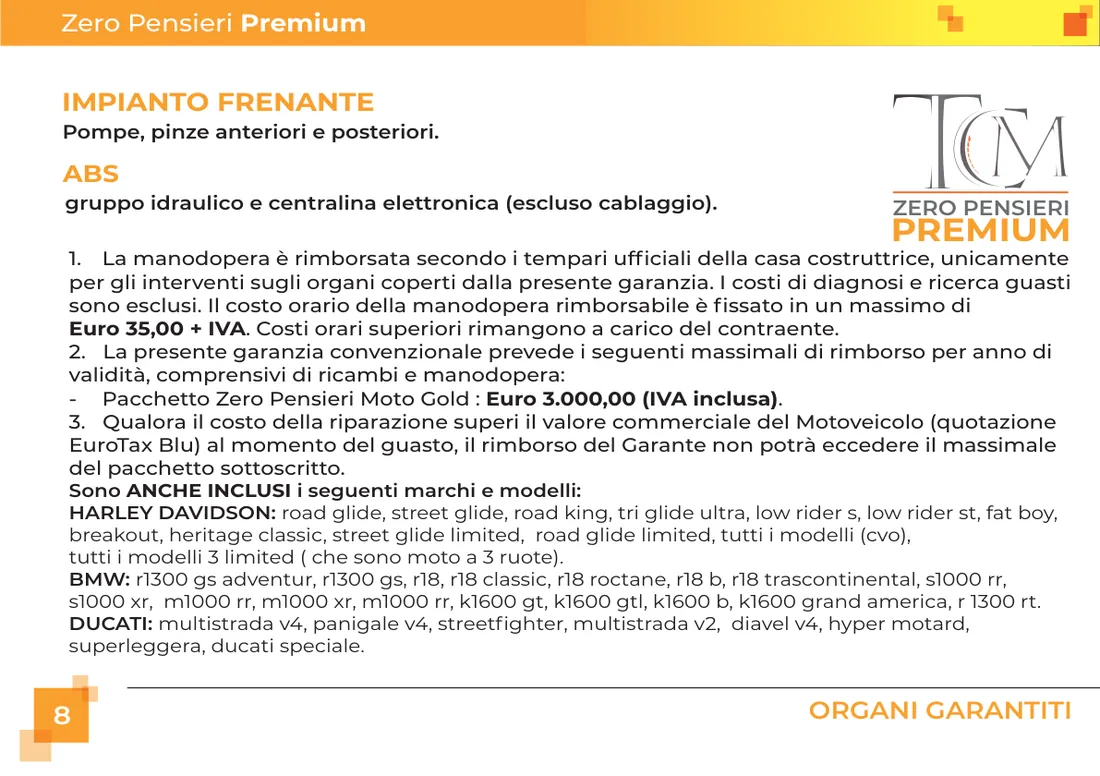 Libretto garanzia Moto, pagina 9 di 16