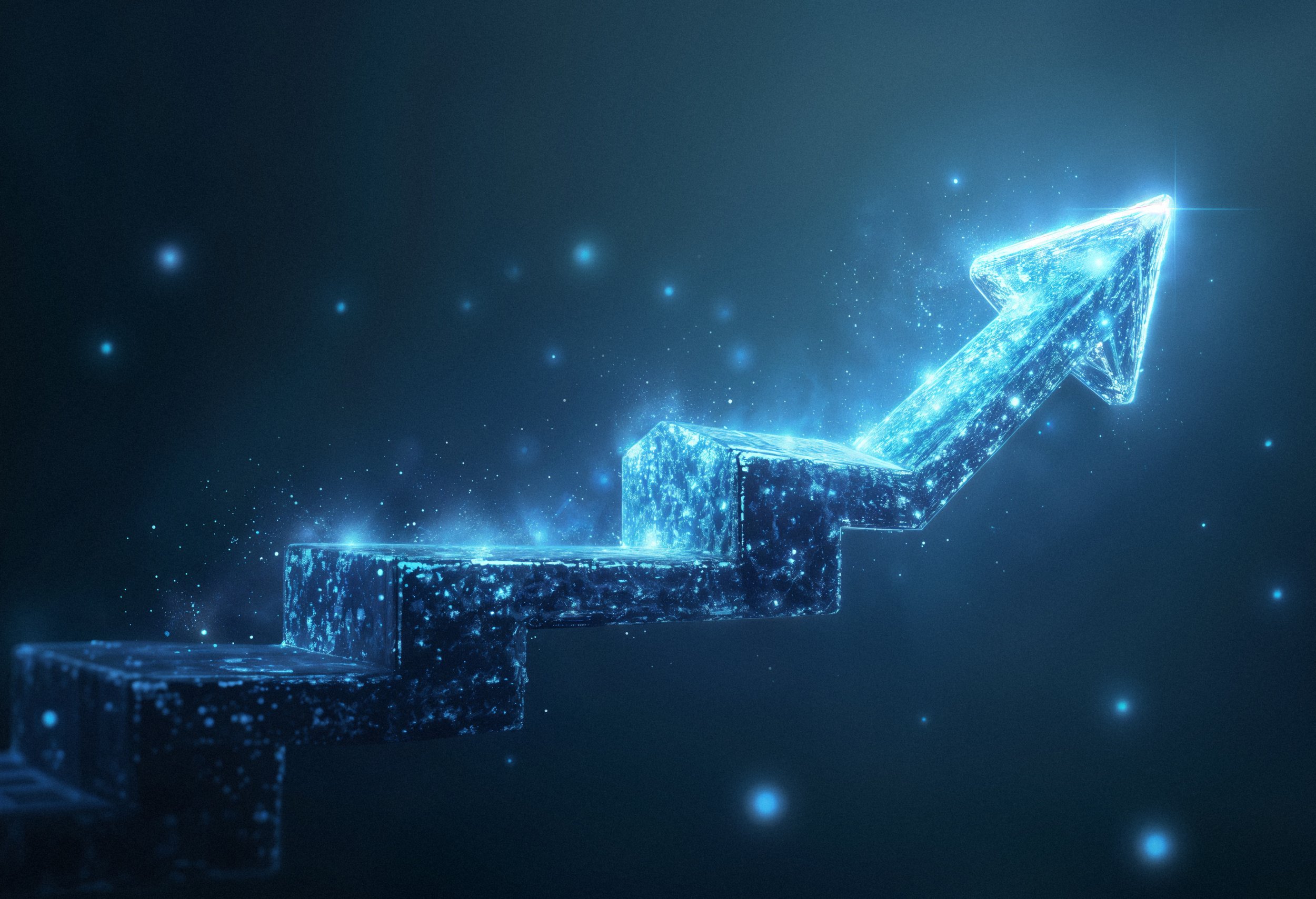Concetto di business e tecnologia del futuro, sfondo astratto in tonalità scure