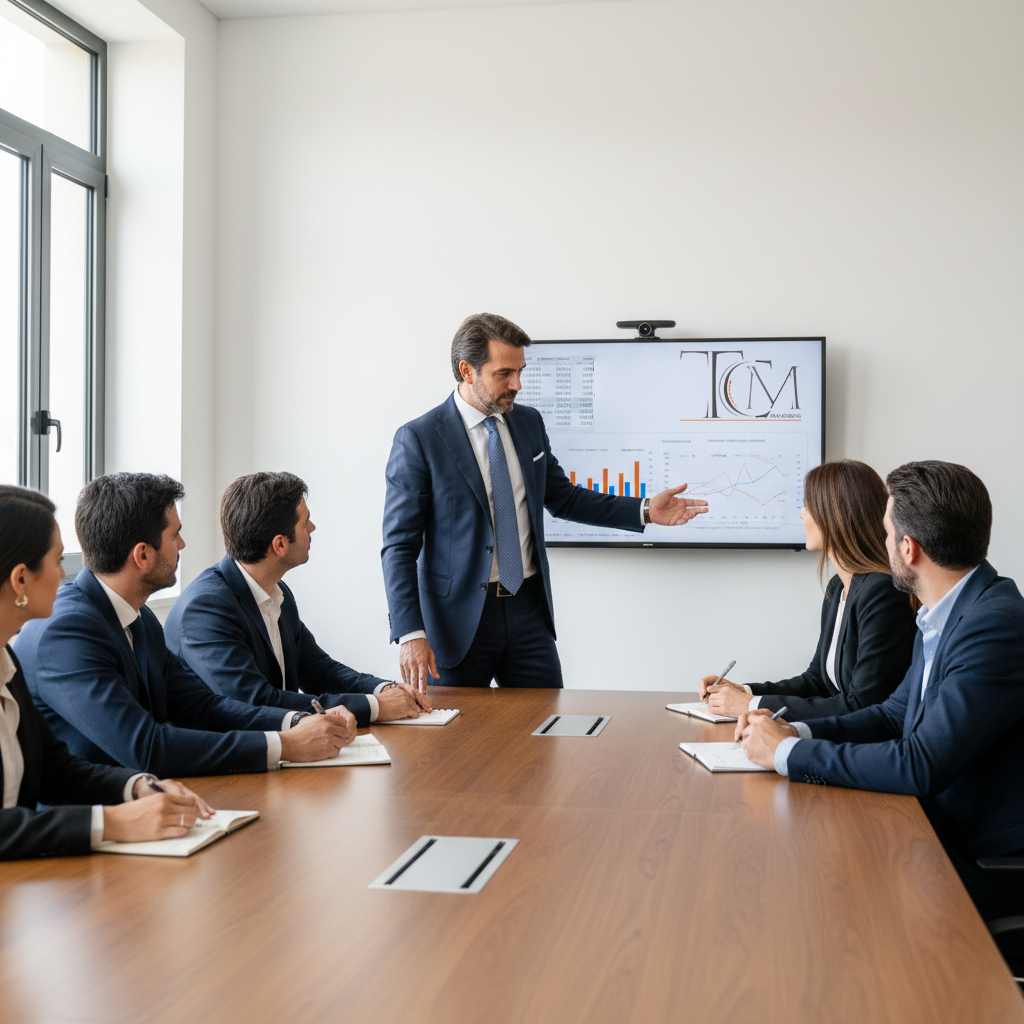 Consulente auto in giacca e cravatta, supporto e formazione agli affiliati TCM
