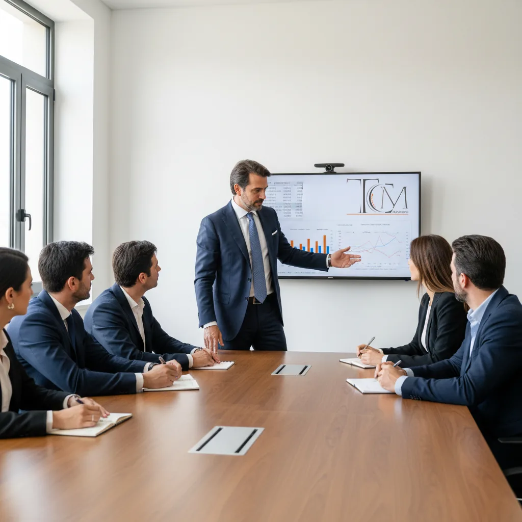 Consulente auto in giacca e cravatta, supporto e formazione agli affiliati TCM